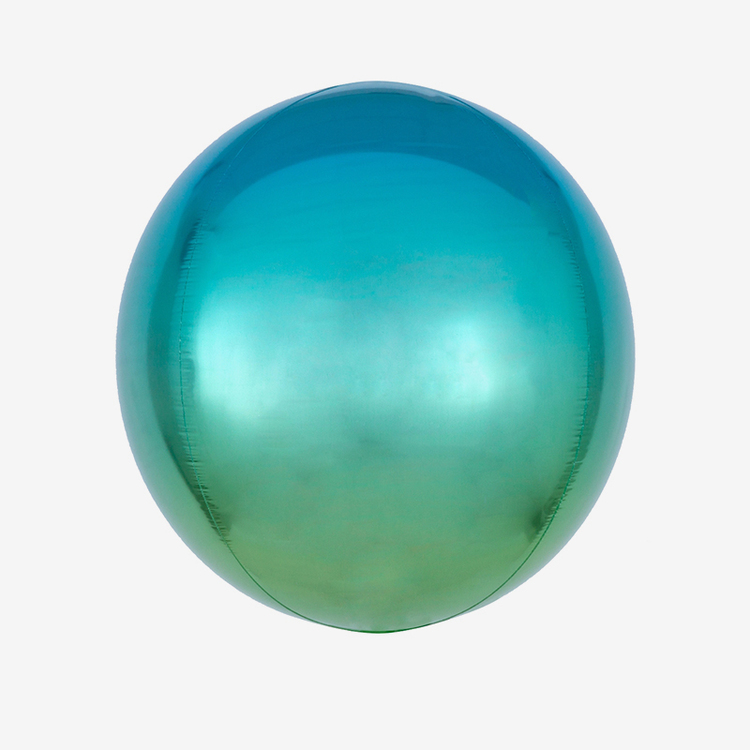 Heliumfylld Folieballong - Orbz Ombre Blue & Green