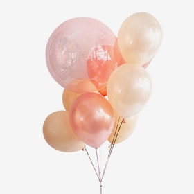 Heliumfylld Ballongbukett - Peachy Bubbles