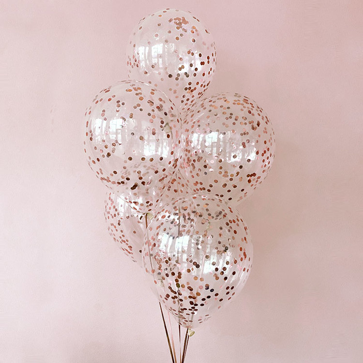 Heliumfylld Ballongbukett - Rose konfetti Crush
