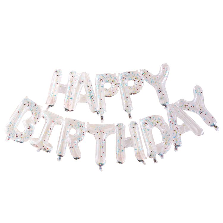 Ballong girlang - Happy Birthday - Konfetti