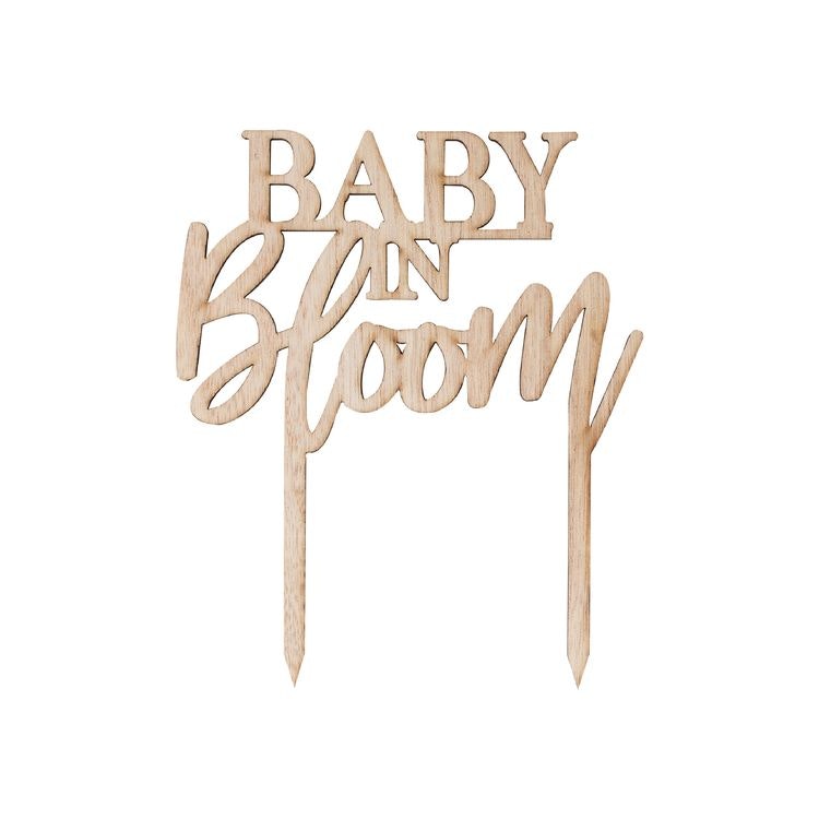 Cake topper - Baby in Bloom - Trä