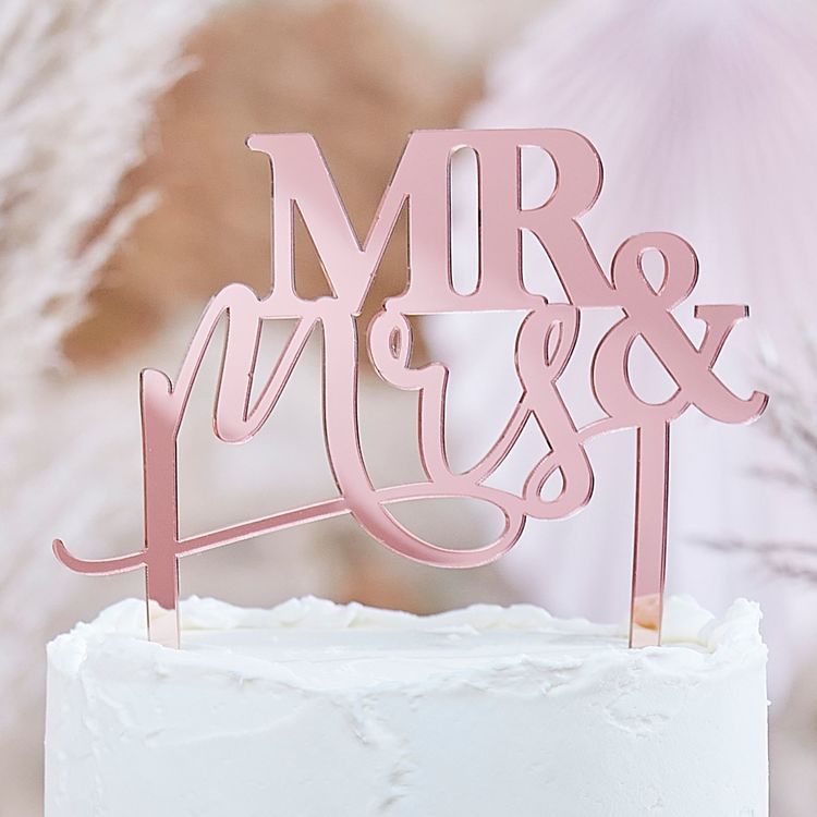 Cake topper - Mr & Mrs - Rosé