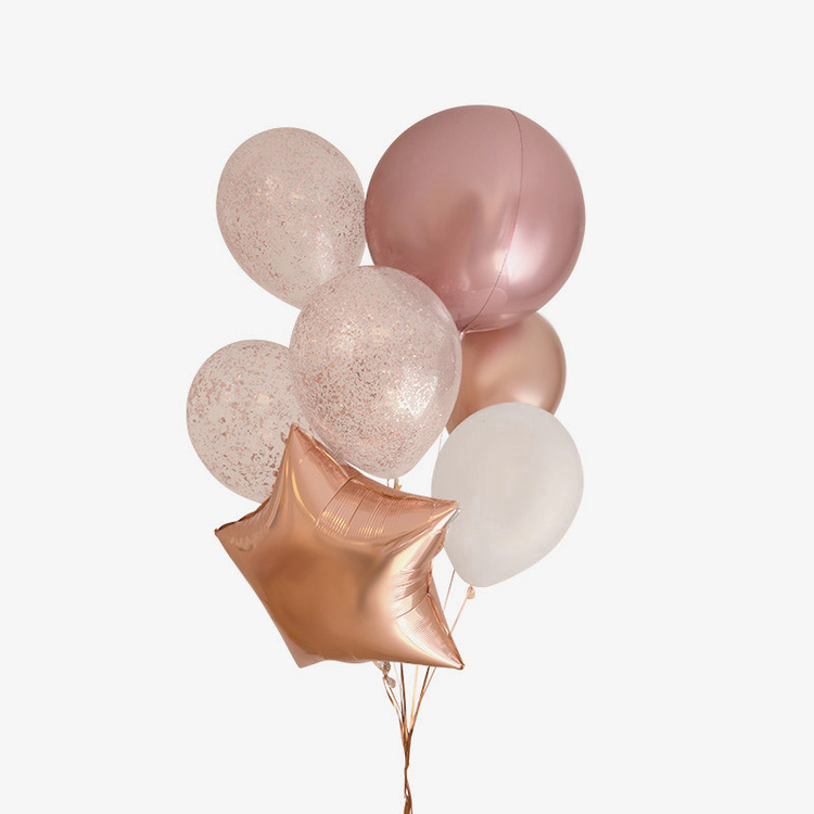 Heliumfylld Ballongbukett - Student - Rosé Mix
