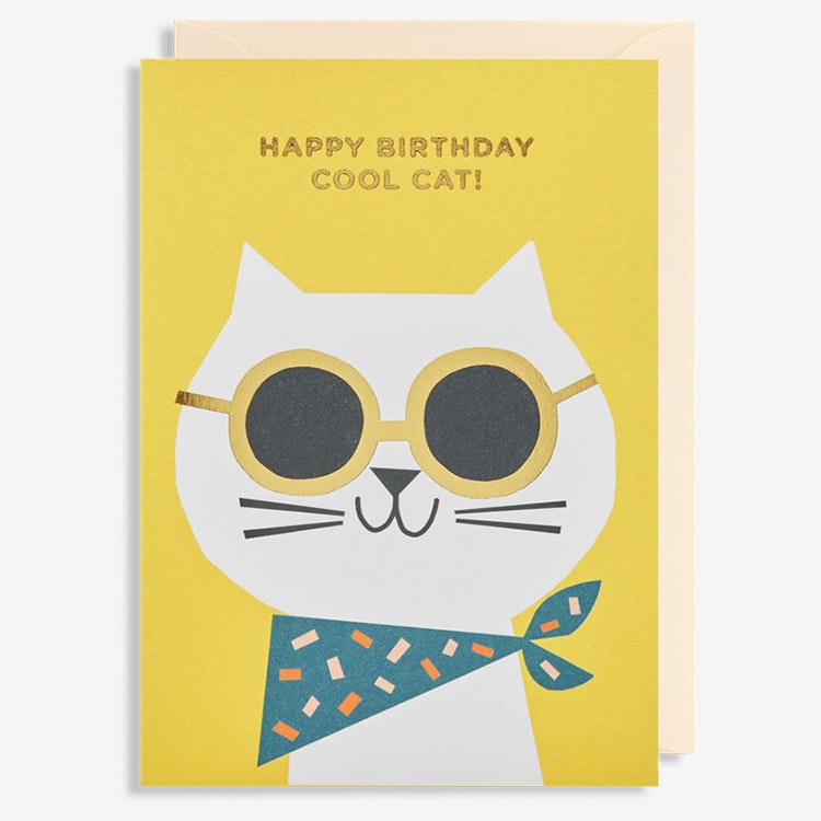 Kort - Happy birthday Cool Cat