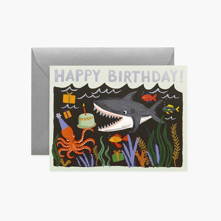 Kort - Happy Birthday - Shark