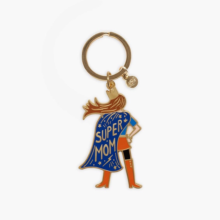 Enamel Keychain - Soaring Super Mom