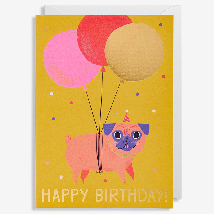 Kort - Happy Birthday - Pug