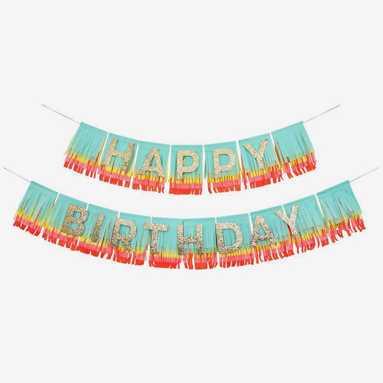 Girlang - Happy Birthday - Rainbow Fringes