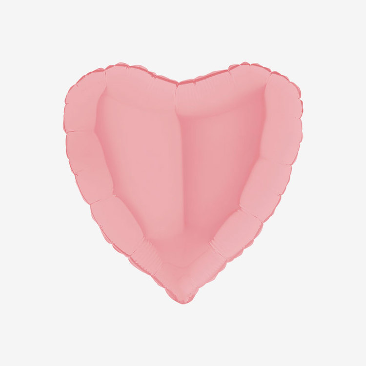 Folieballong - Hjärta Pastell - Rosa
