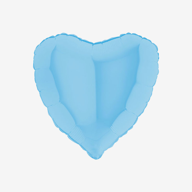 Heliumfylld Folieballong - Hjärta Pastellblå