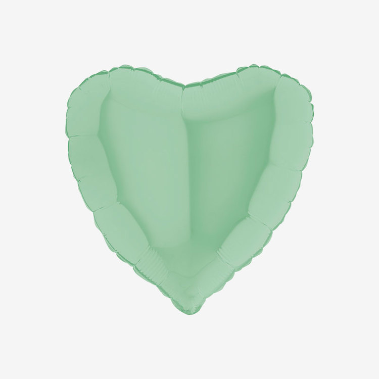 Heliumfylld Folieballong - Hjärta Pastellgrön