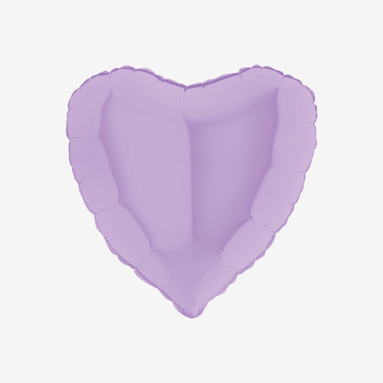 Heliumfylld Folieballong - Hjärta Pastellila