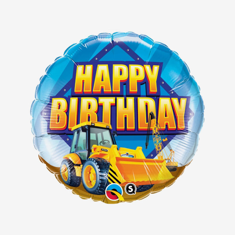 Folieballong - Happy Birthday - Grävskopa