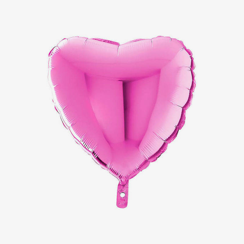 Folieballong - Hjärta Fuchsia