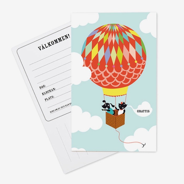 Inbjudningskort Luftballong
