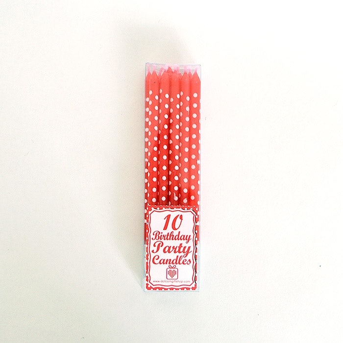 Tårtljus Polkadots röd
