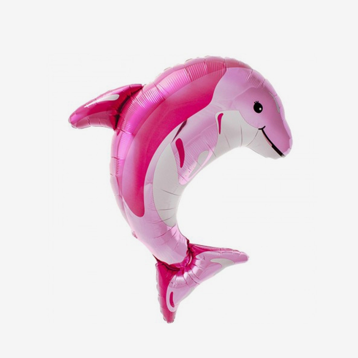 Folieballong - Delfin rosa