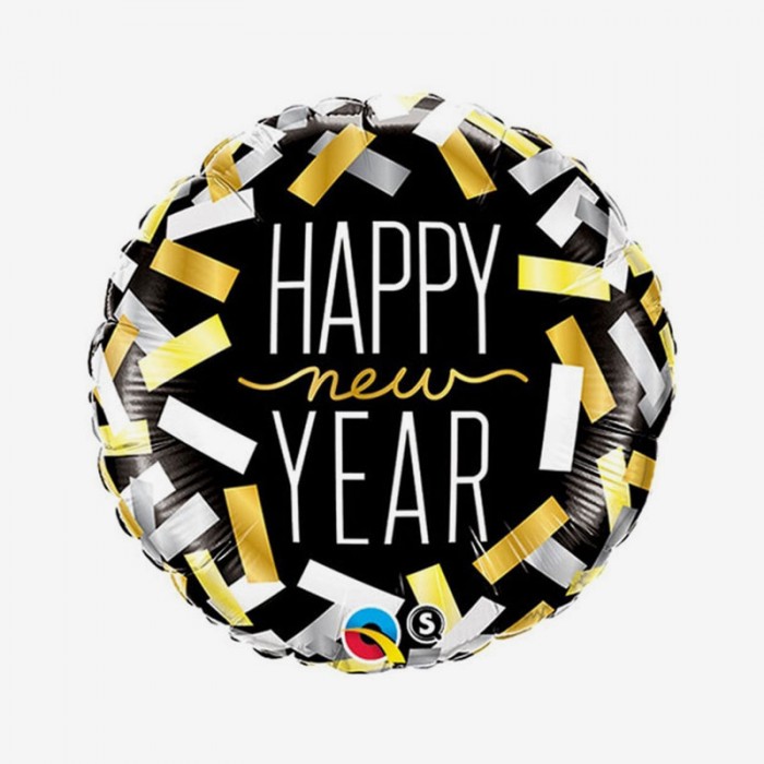 Folieballong - New Year Confetti Stripes