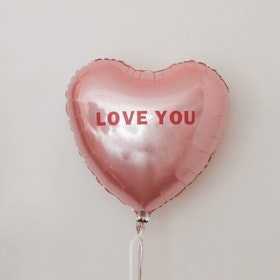 Folieballong - Hjärta med budskap - Puderrosa
