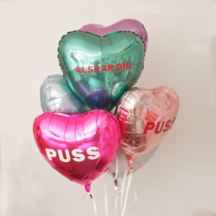 Folieballong - Hjärta med budskap - Puderrosa