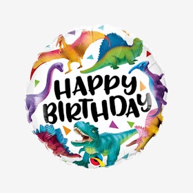 Folieballong - Happy Birthday - Dinosaurier