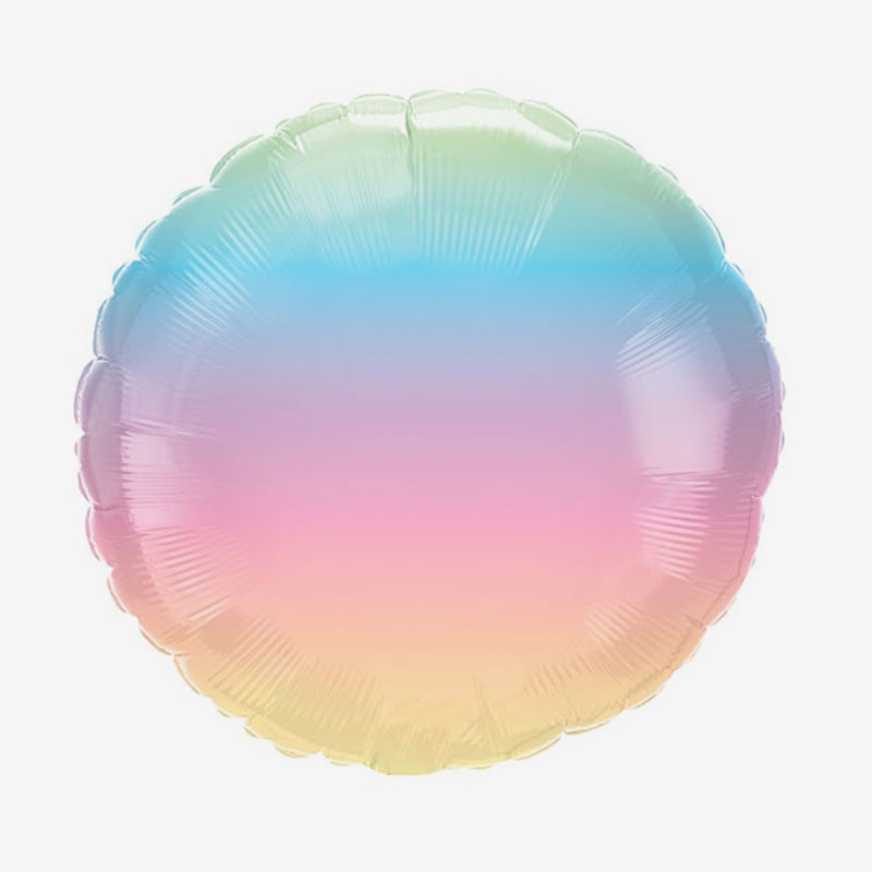 Folieballong - Rund - Rainbow Pastell