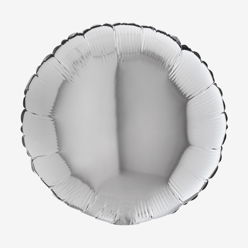 Folieballong - Rund - Silver