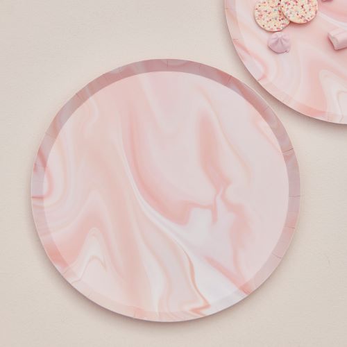 Tallrikar - Pink marble