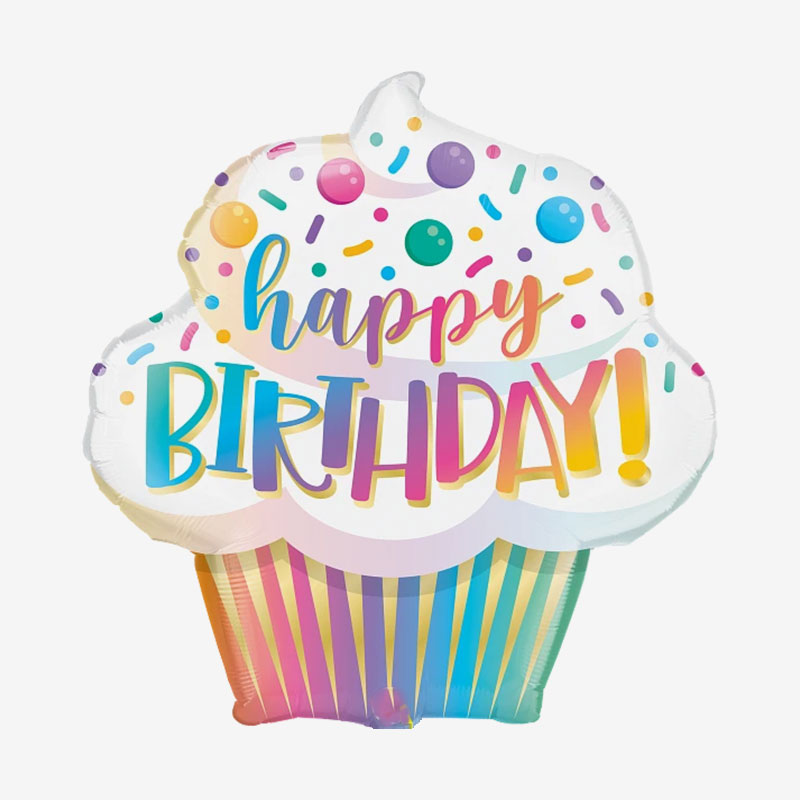 Folieballong - Cupcake - Happy Birthday