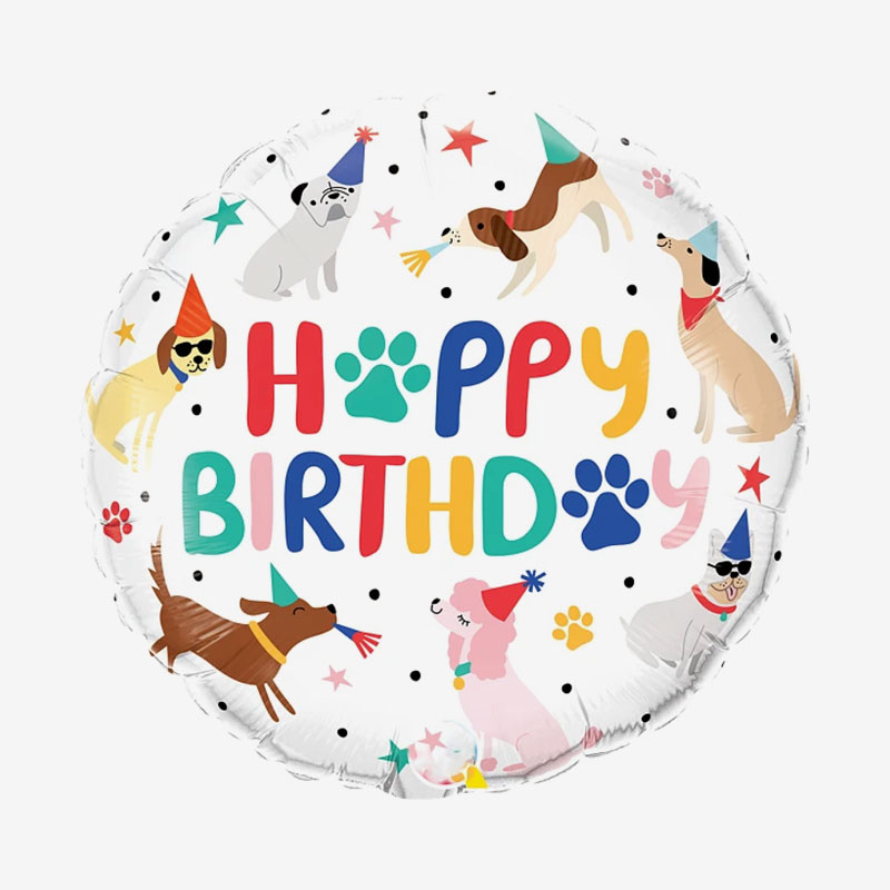 Folieballong - Happy Birthday - Hundar