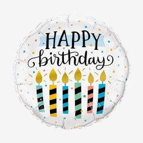 Folieballong - Happy Birthday - Ljus