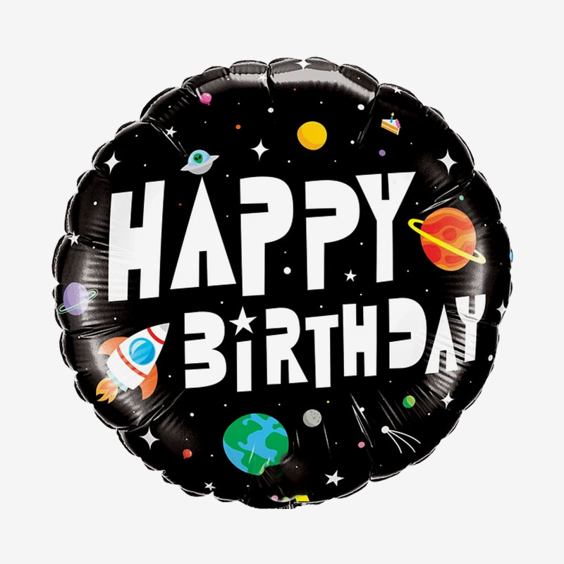 Folieballong - Happy Birthday - Space