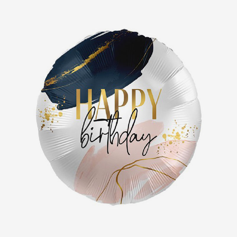 Folieballong - Happy Birthday - Marmor