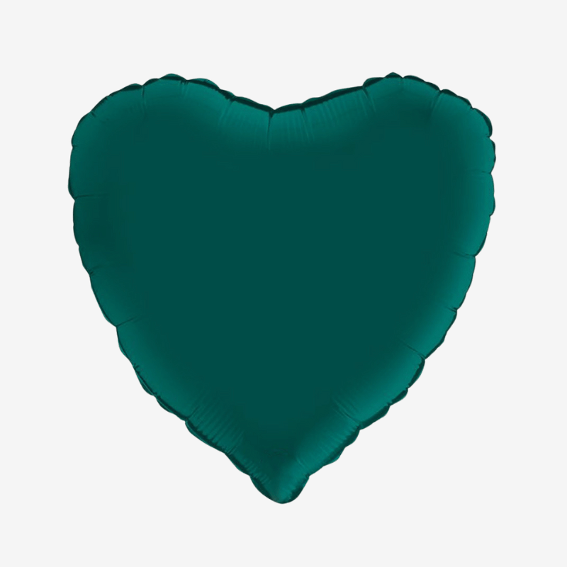 Folieballong - Hjärta Satin Emerald Grön