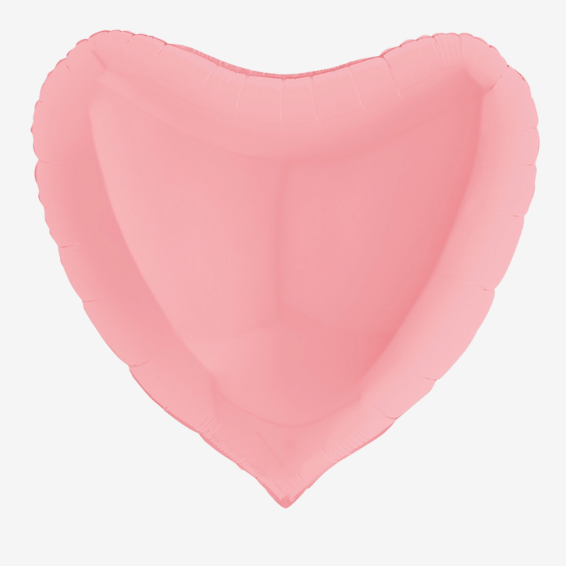Folieballong - Hjärta Pastellrosa Stor