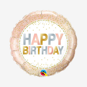 Folieballong - Happy Birthday Rose Confetti