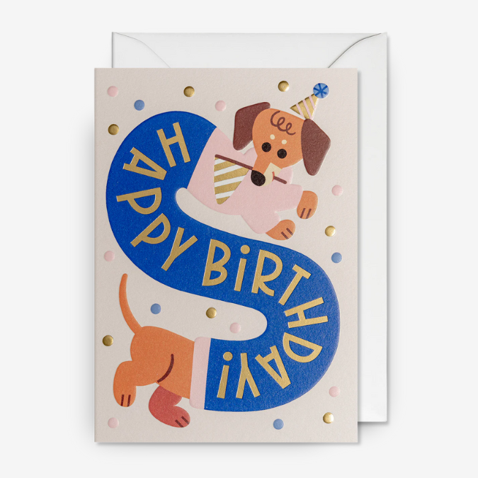 Kort - Dachshund Party Hat