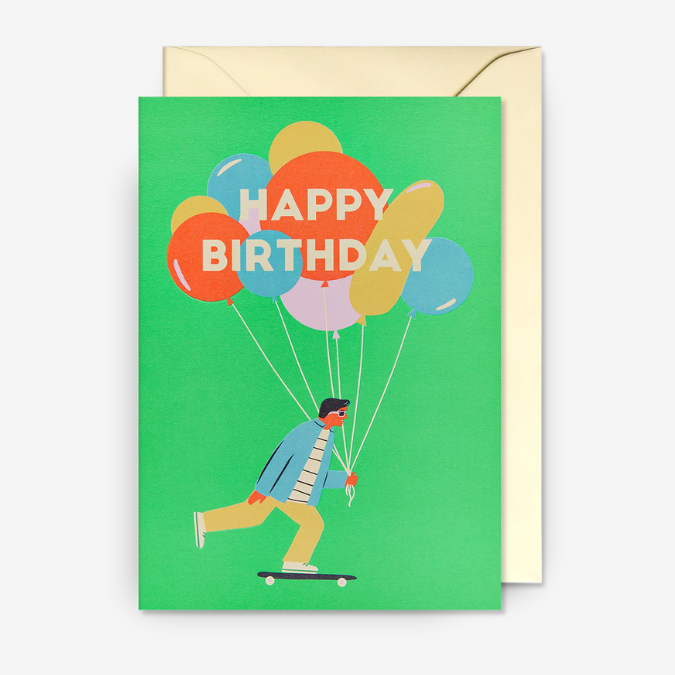 Kort - Skateboarding With Balloons
