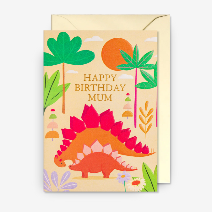 Kort - Happy Birthday Mum Dinosaur