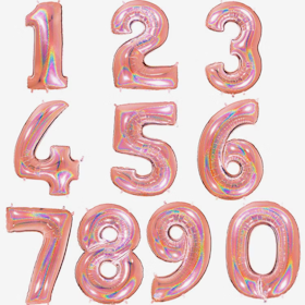 Sifferballonger - Roséguldsglitter