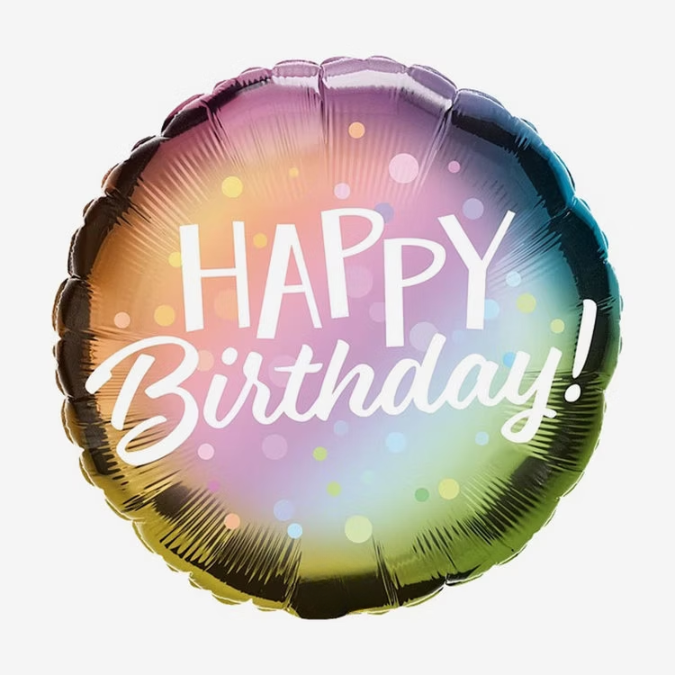Ballongpost  - Happy Birthday - Metallic Ombre