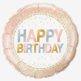 Ballongpost  - Happy Birthday Rose Confetti
