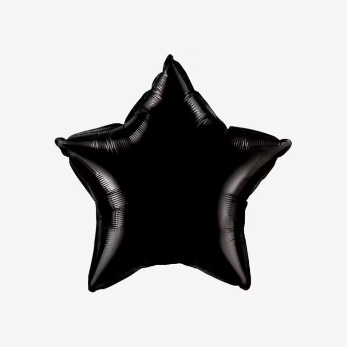 Ballongpost Folieballong - Stjärna Svart