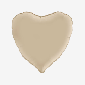 Folieballong - Hjärta Satin Cream