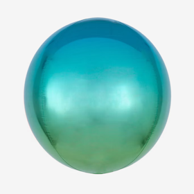Folieballong - Orbz Ombre Blue & Green