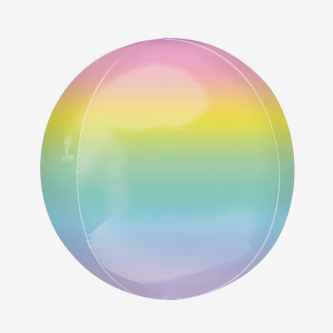 Folieballong - Orbz - Rainbow Pastell