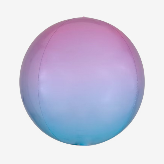 Folieballong - Orbz - Ombre Rosa/Ljusblå