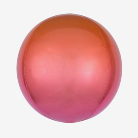 Folieballong - Orbz Ombre Rosa & Röd