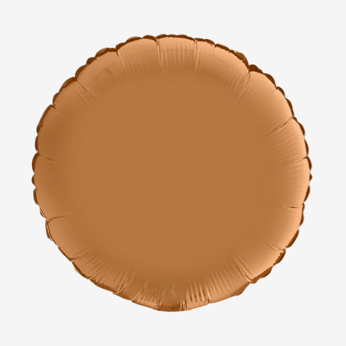 Folieballong - Rund Satin Caramel