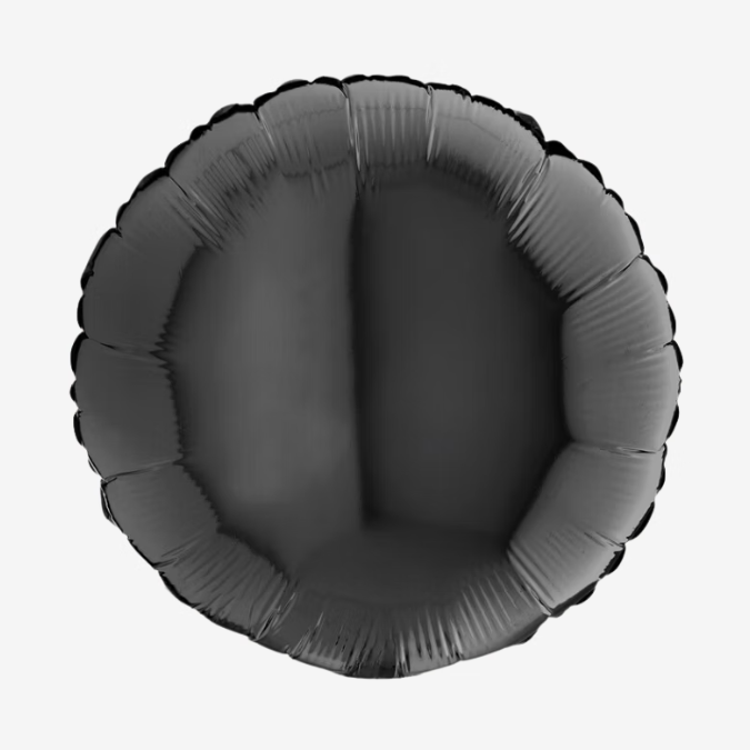 Folieballong - Rund Svart